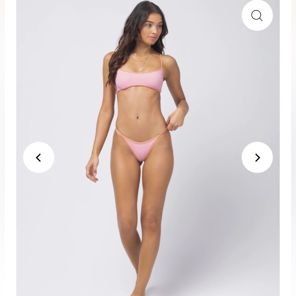 L*Space Pamela Bikini Top in Crystal Pink Tangy, Racerback, Size: Large - Picture 6 of 12